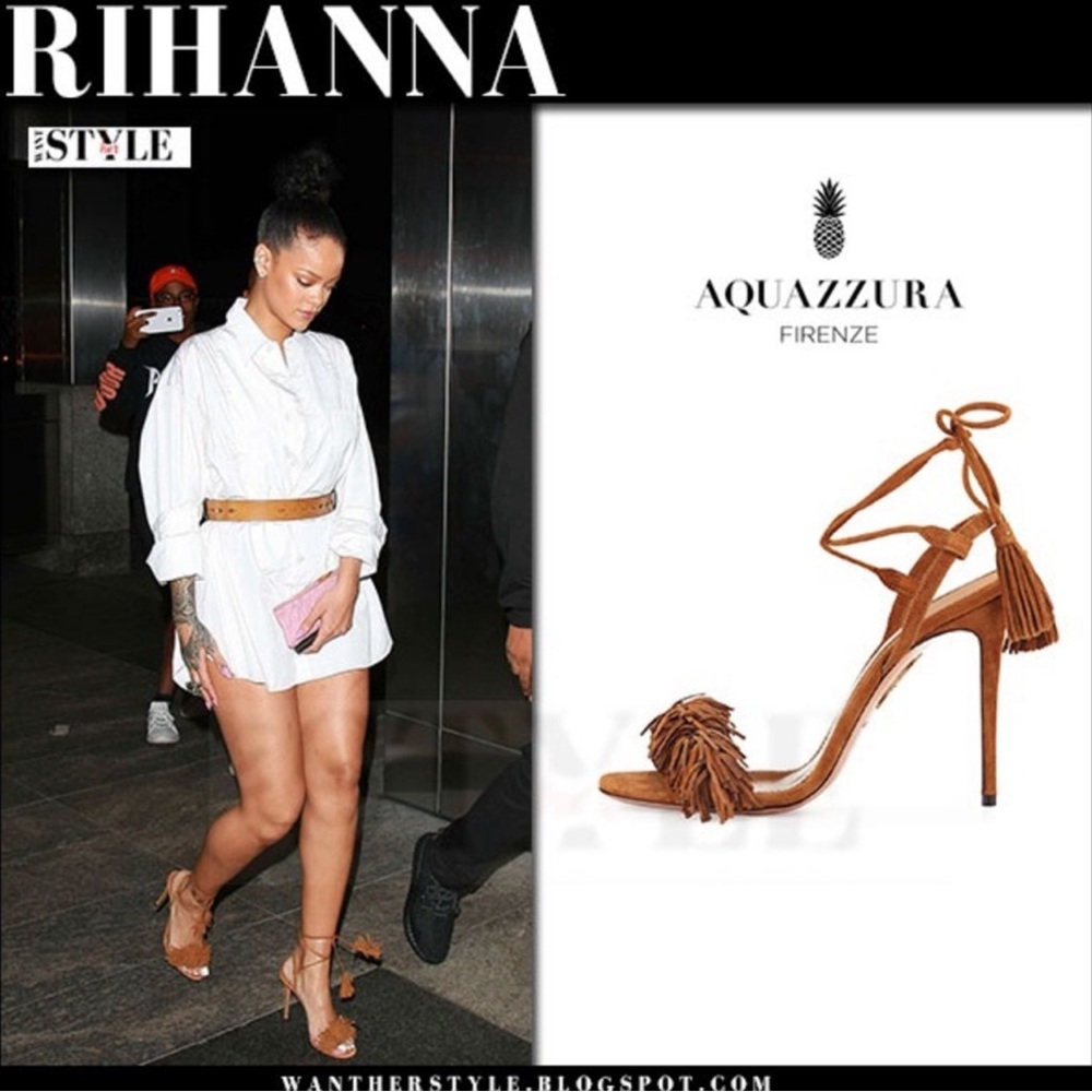 Aquazzura Firenze Wild Thing Fringe Suede Heels